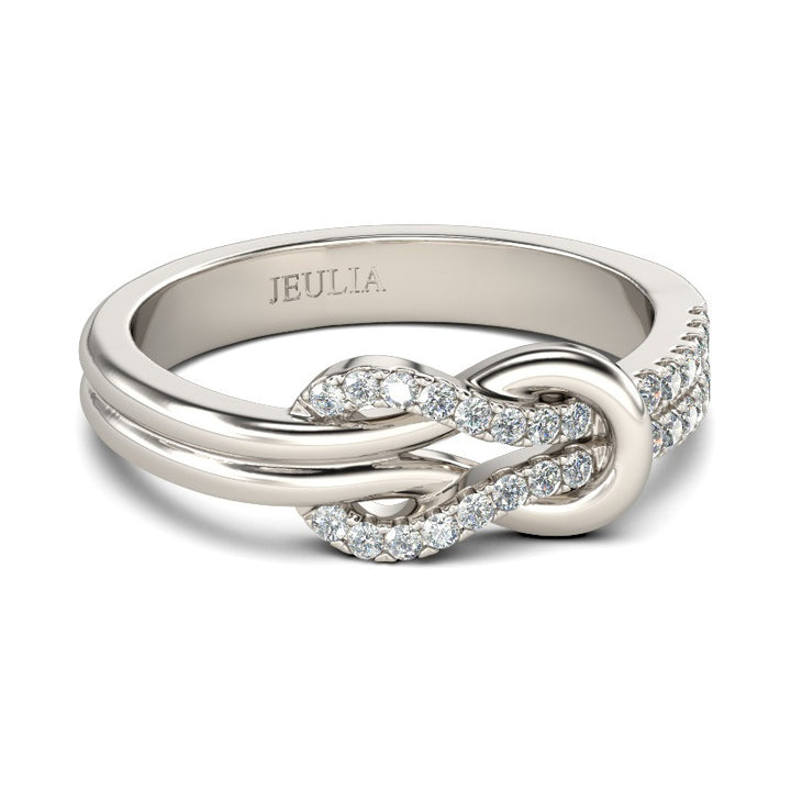 S925 Sterling Silver Infinity Ring with Pavé Stones Eternal Love Intertwined Band