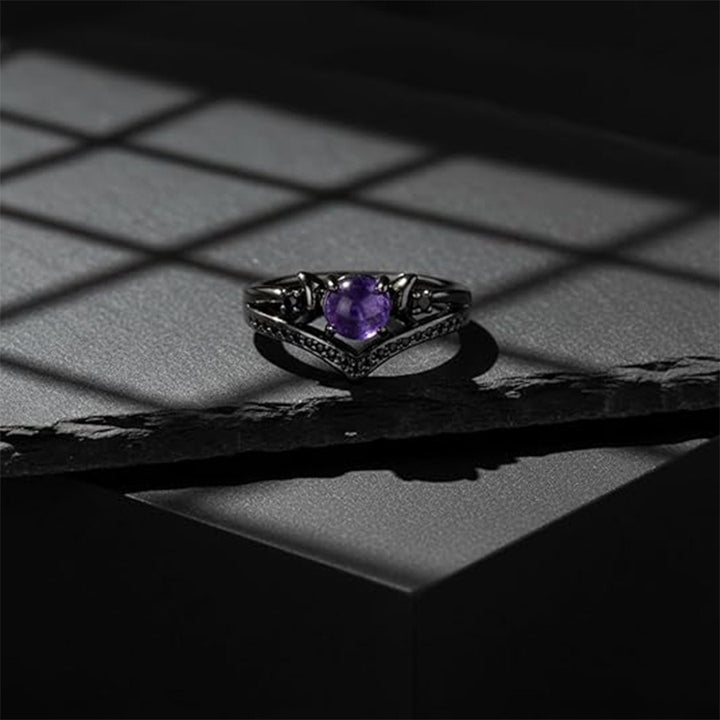 Crescent Moon Gemstone Ring
