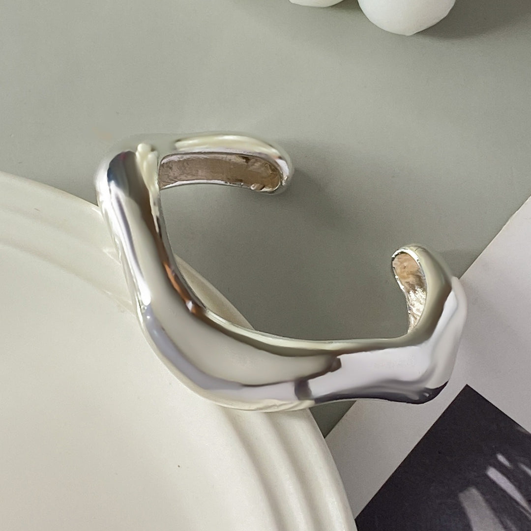 Liquid Metal 18K Gold Plated/High-Polish Fluid Sculptural Bangle Set