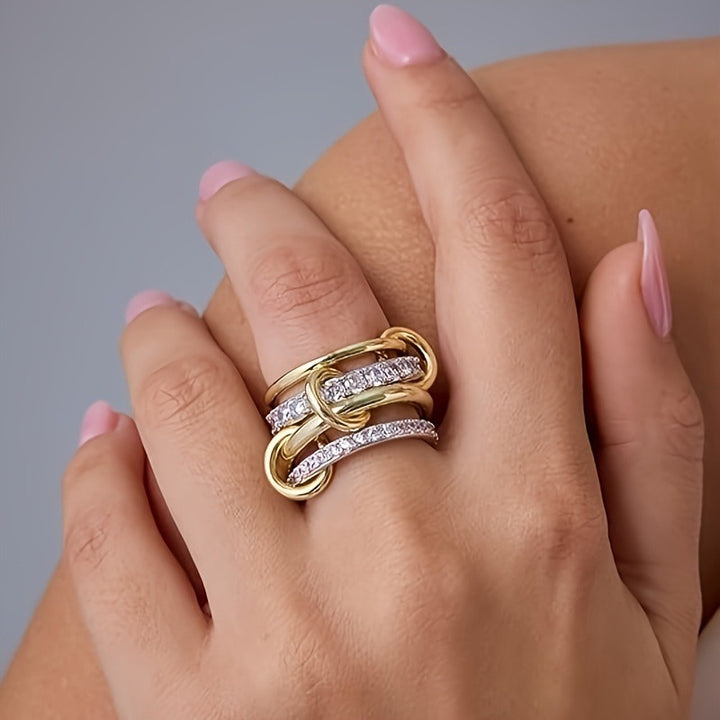Interlocking Four-Row Stacked Ring