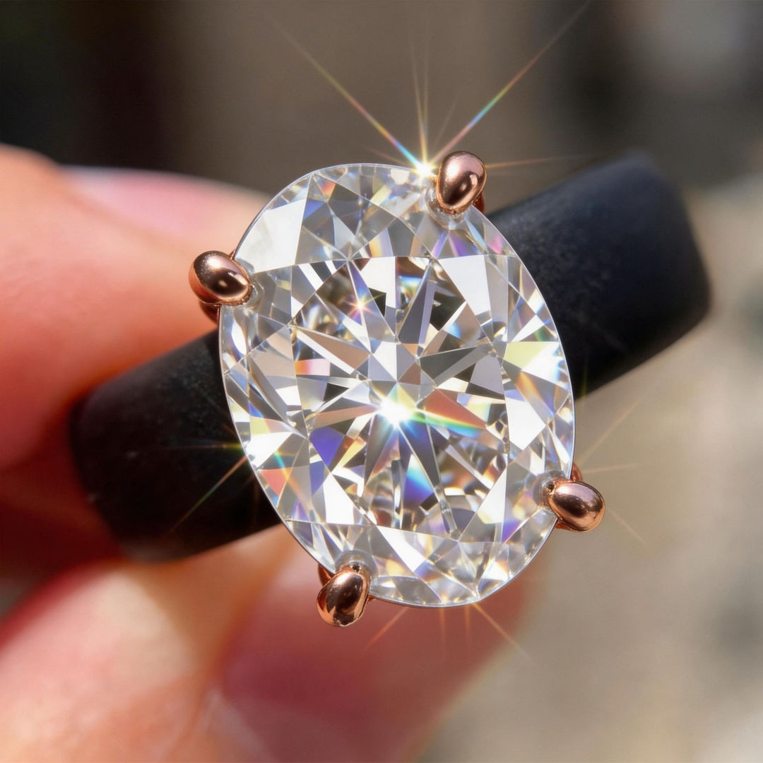 Zero-Pressure Shine Silicone Moissanite 4-Prong Ring