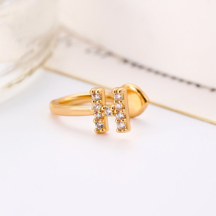 Trendy Minimalist CZ Initial Ear Cuffs / Studs