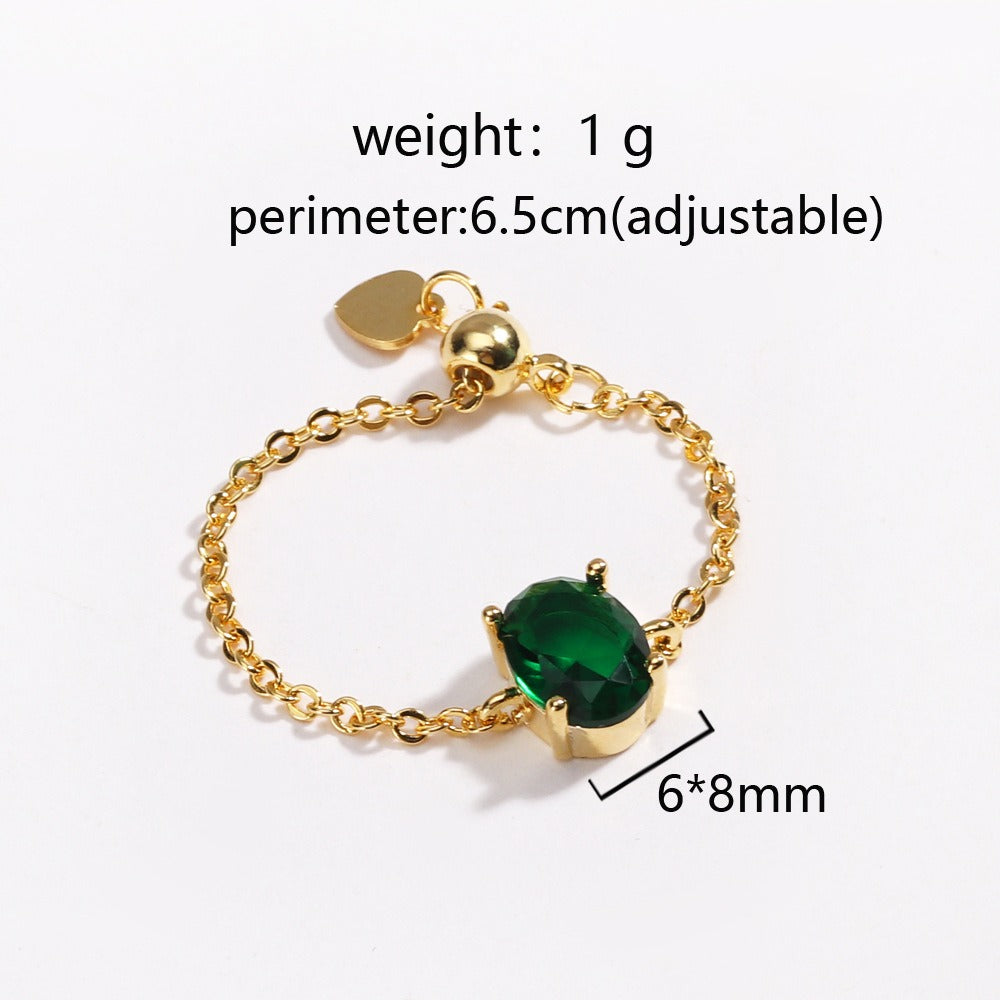 Starlit Chain Adjustable Solitaire Ring