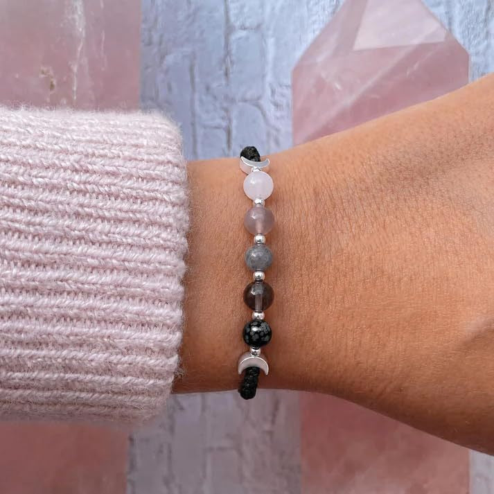 Natural Crystal Moon Phase Handwoven Bracelet