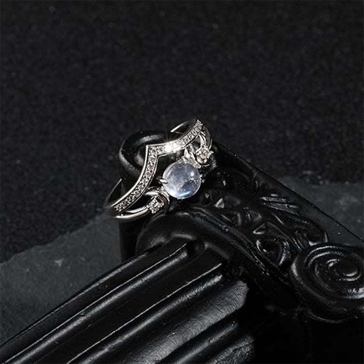 Crescent Moon Gemstone Ring