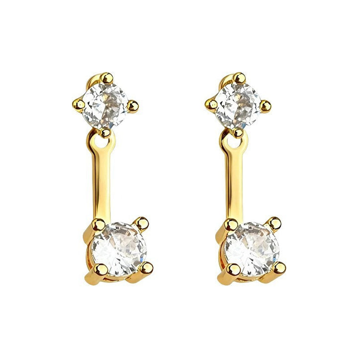 14K Gold 2-in-1 Detachable Front-Back Stud Earrings