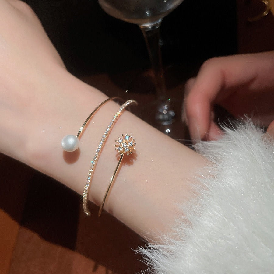 French Vintage Double-Layer Open Cuff Bracelet