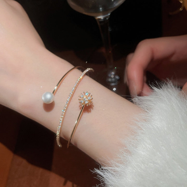 French Vintage Double-Layer Open Cuff Bracelet