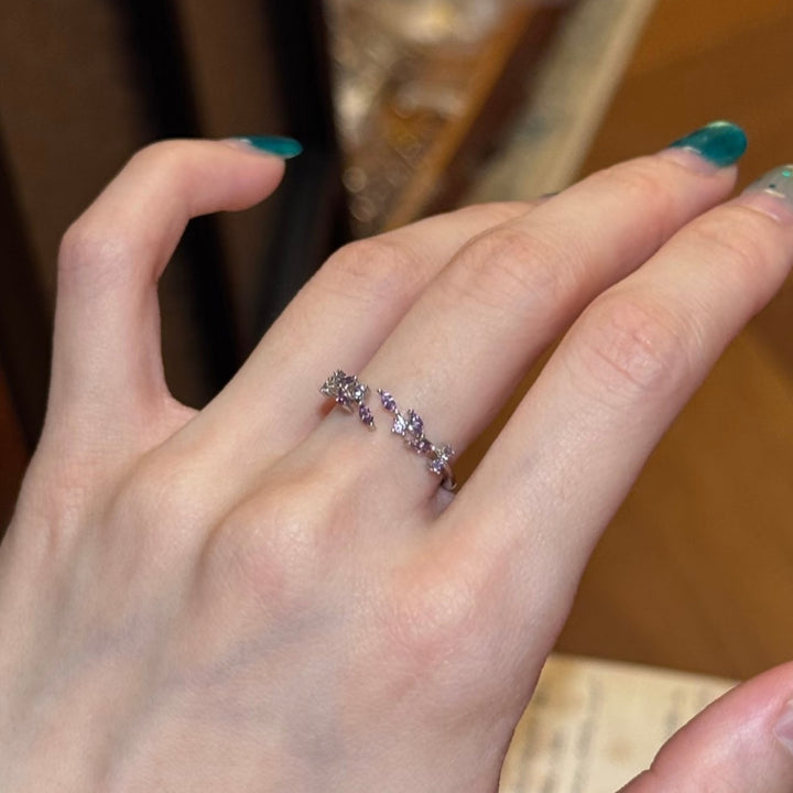 Ear of Wheat S925 Silver 14K Gold Plated Geometric Open Ring