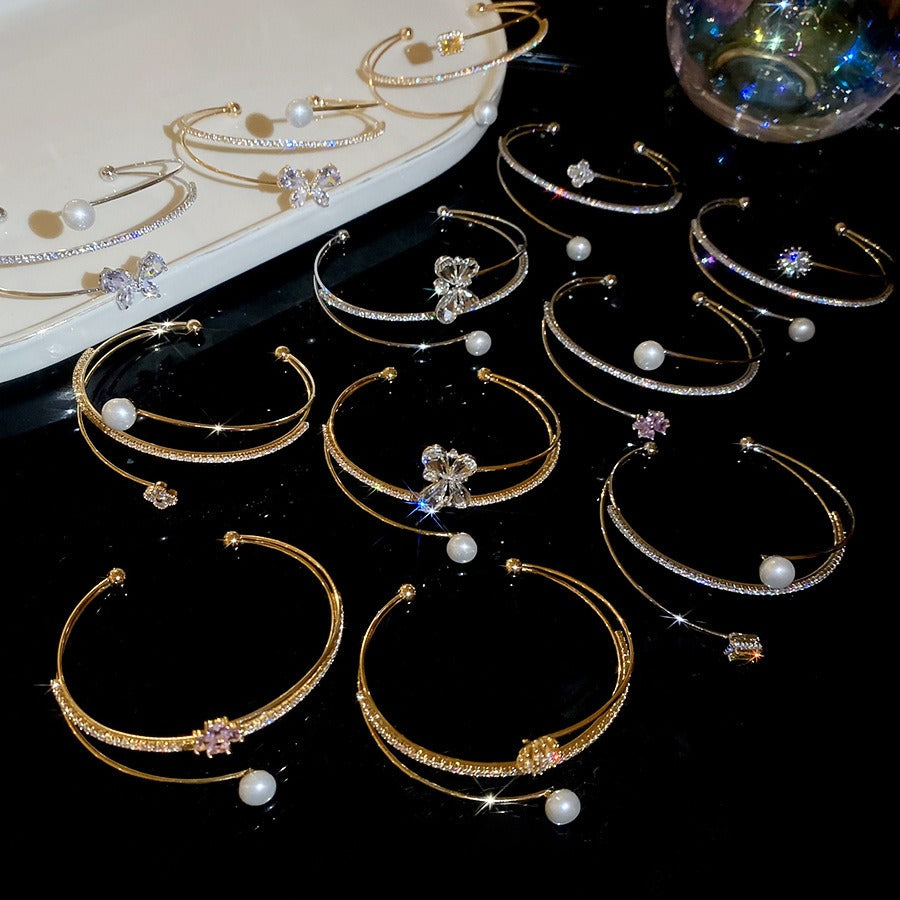 French Vintage Double-Layer Open Cuff Bracelet