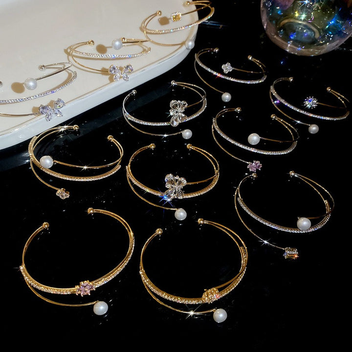 French Vintage Double-Layer Open Cuff Bracelet