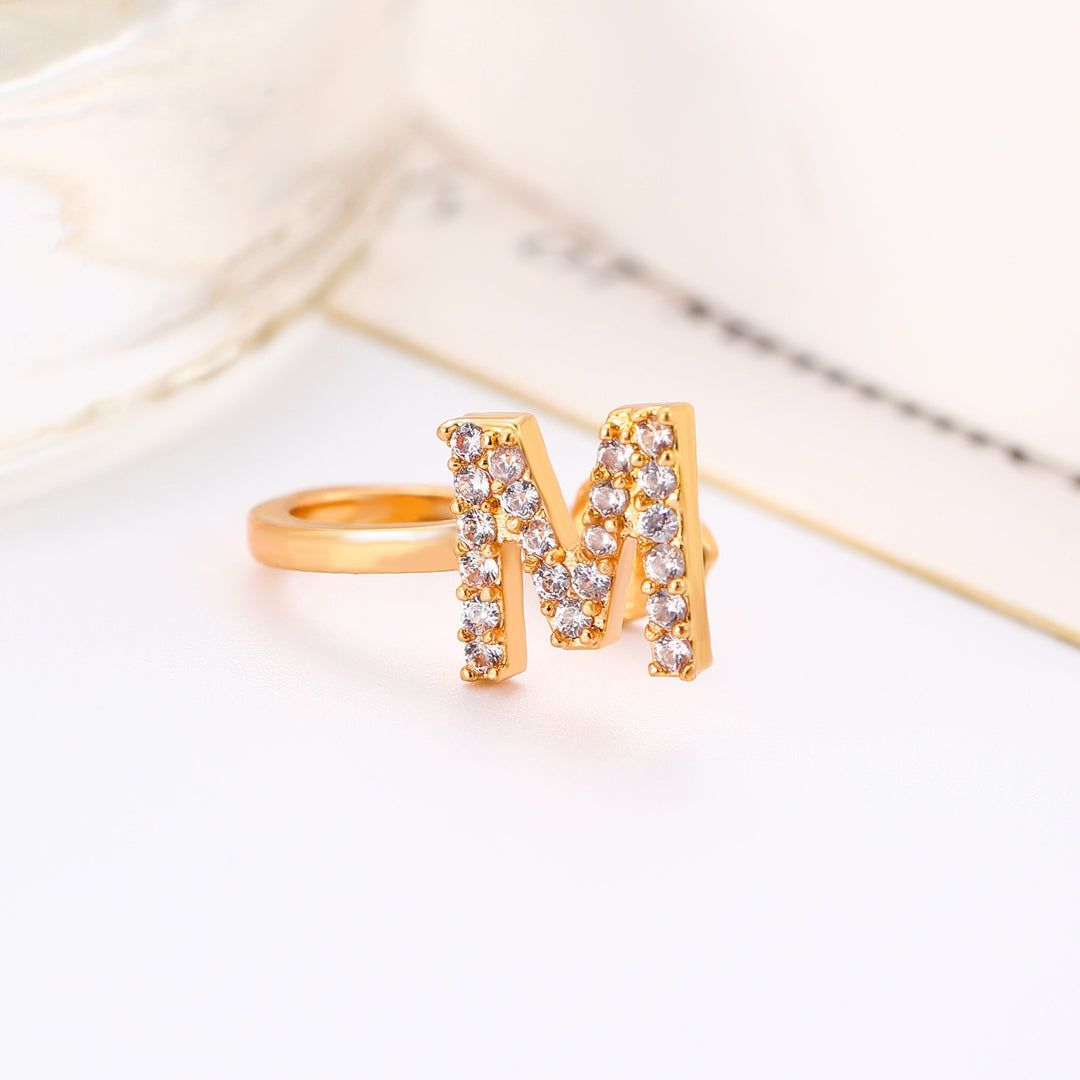 Trendy Minimalist CZ Initial Ear Cuffs / Studs