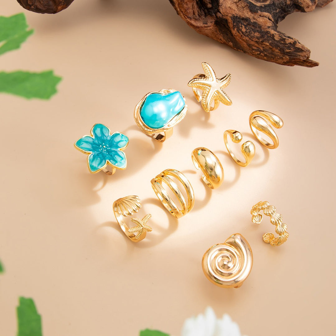 Bohemian Vacation Ring Set Beach Floral Collection