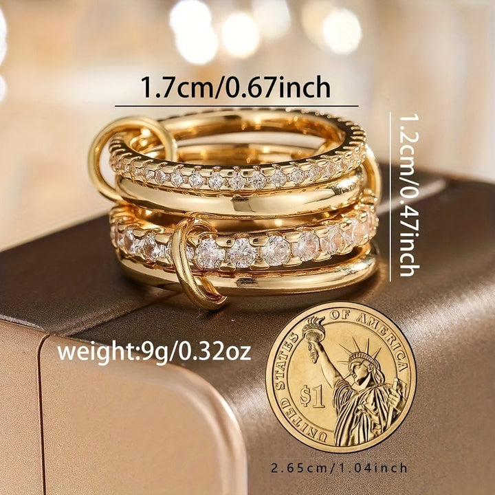 Interlocking Four-Row Stacked Ring
