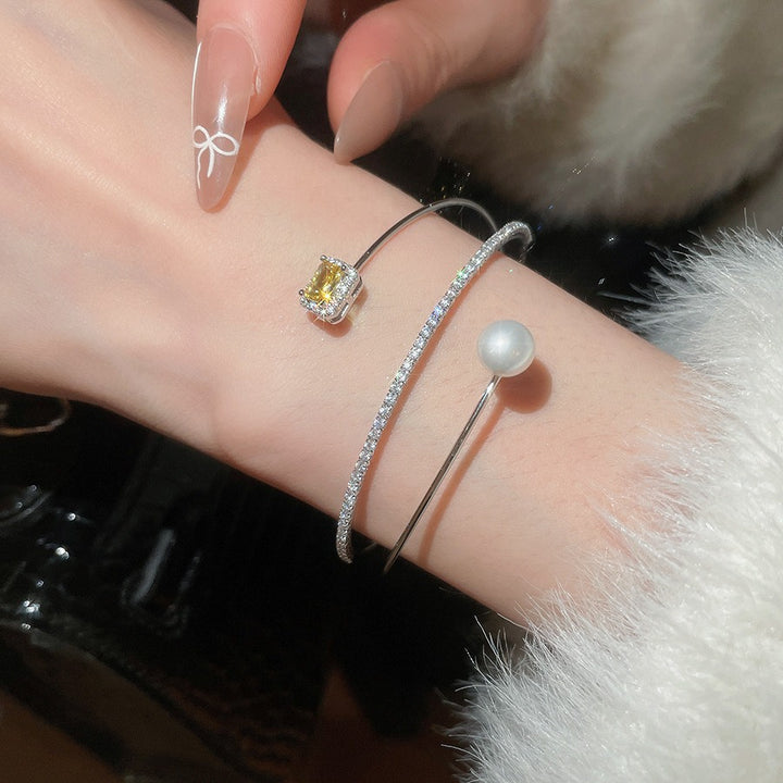French Vintage Double-Layer Open Cuff Bracelet