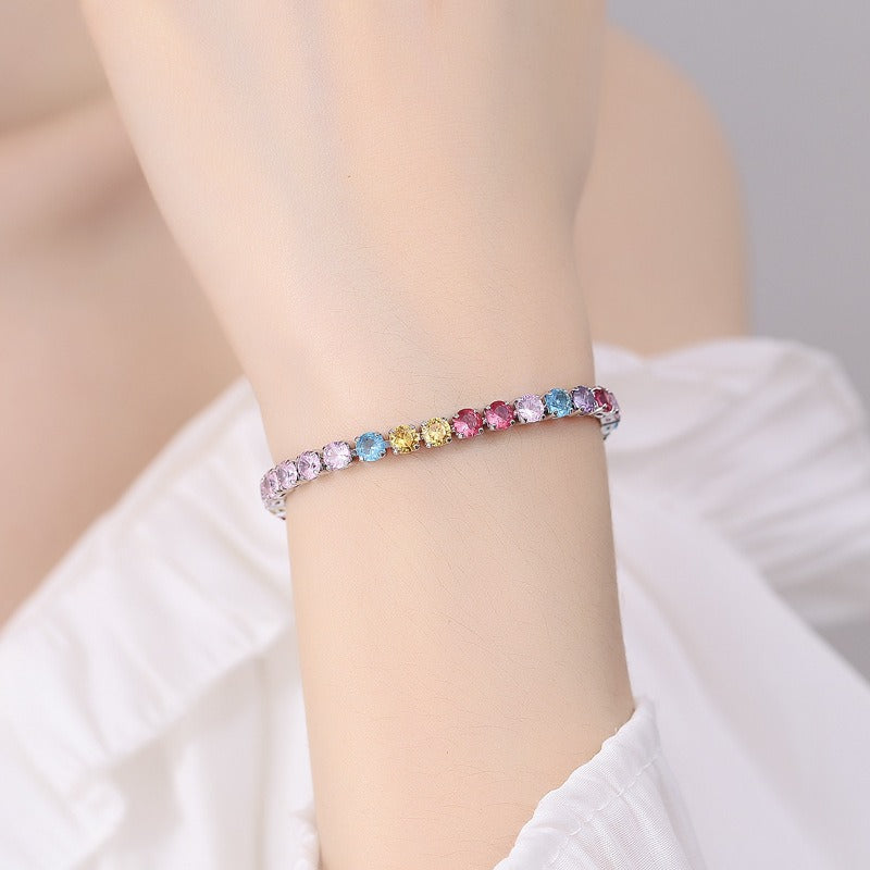 Rainbow Multi-Color Moissanite Tennis Bracelet