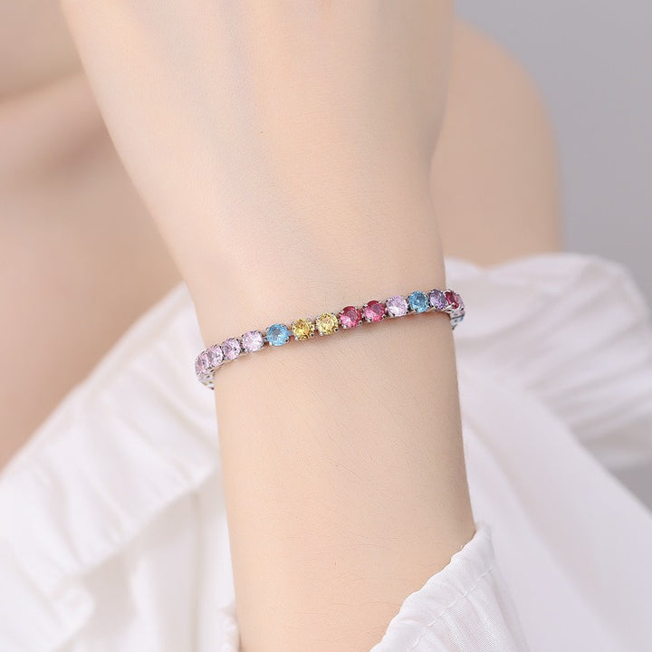 Rainbow Multi-Color Moissanite Tennis Bracelet