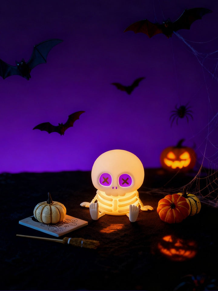 Halloween Cute Skull Silicone Tap Lamp