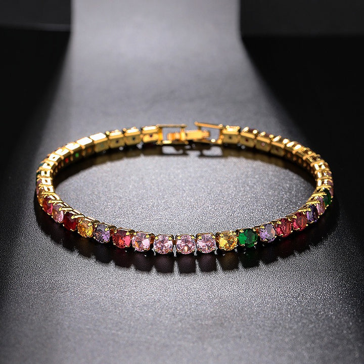 Rainbow Multi-Color Moissanite Tennis Bracelet