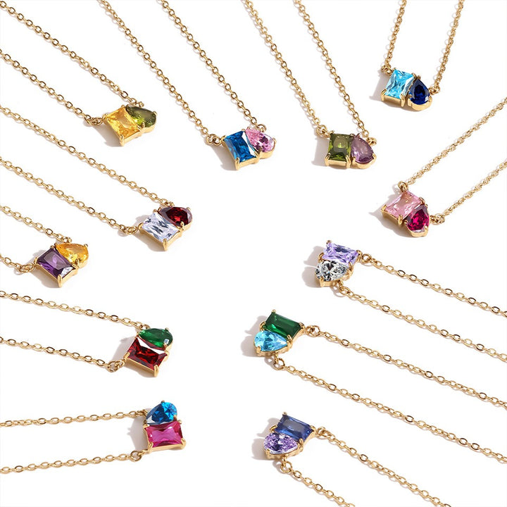 14K Gold Dual Birthstone Bracelet