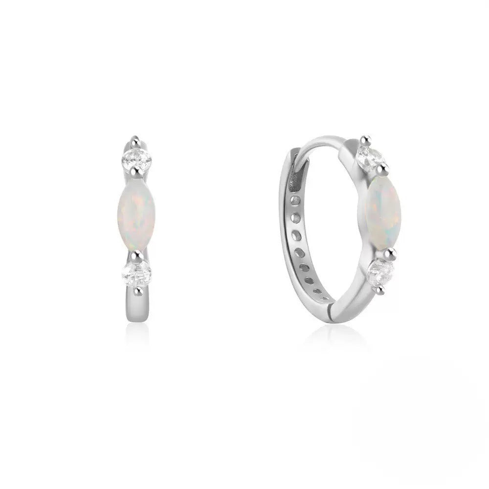 Aurora Marquise Opal Hoop Earrings
