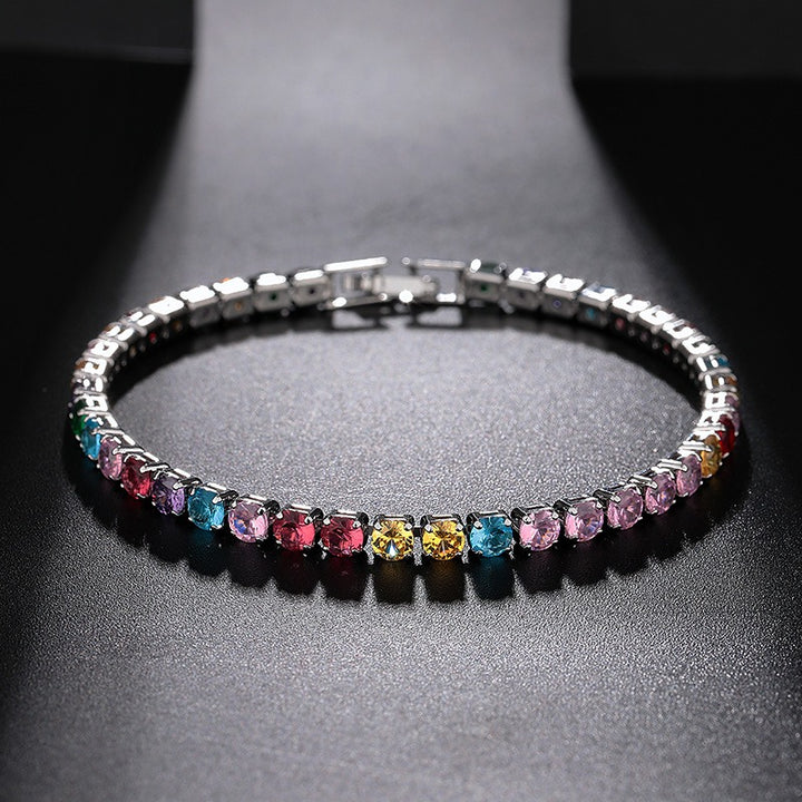 Rainbow Multi-Color Moissanite Tennis Bracelet