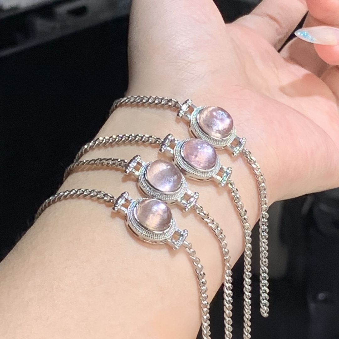 Lunar Glow S925 Silver Cuban Link Micro-Pavé Labradorite Bracelet
