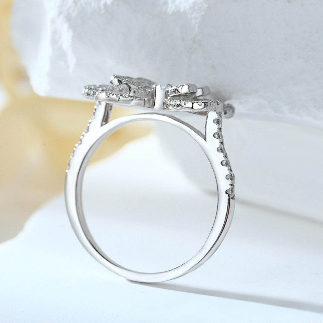 「Butterfly Glow」Openwork Pavé Butterfly Ring