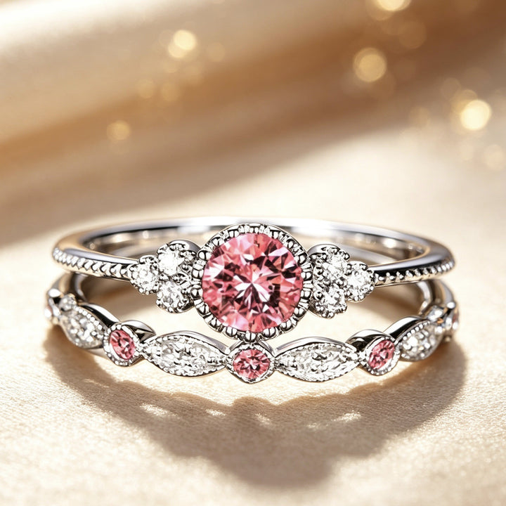 Blossom & Starlight · 4-Color Interlocking Stackable Ring Set