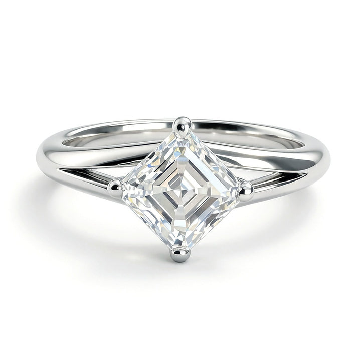 S925 Sterling Silver Kite-Cut Split Shank Ring