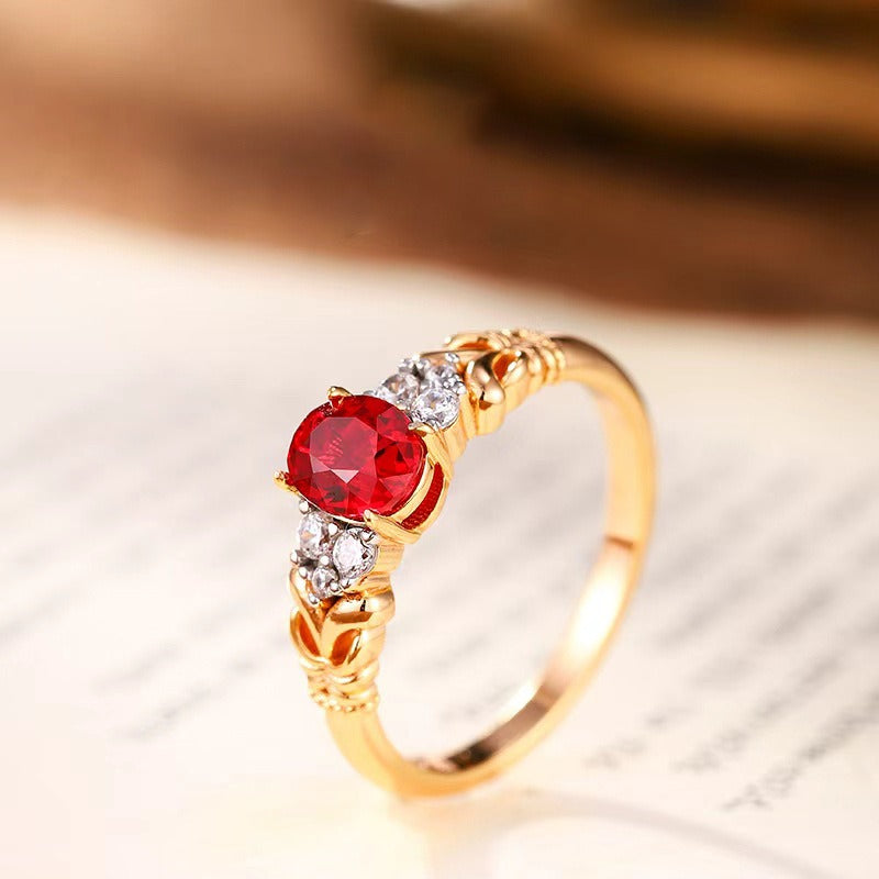 Vintage Vine · Ruby Zirconia Pavé Ring