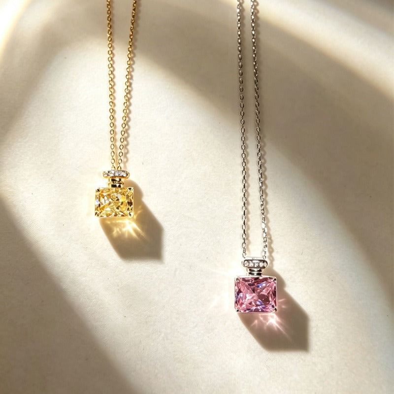 French Vintage Perfume Bottle Pendant Necklace