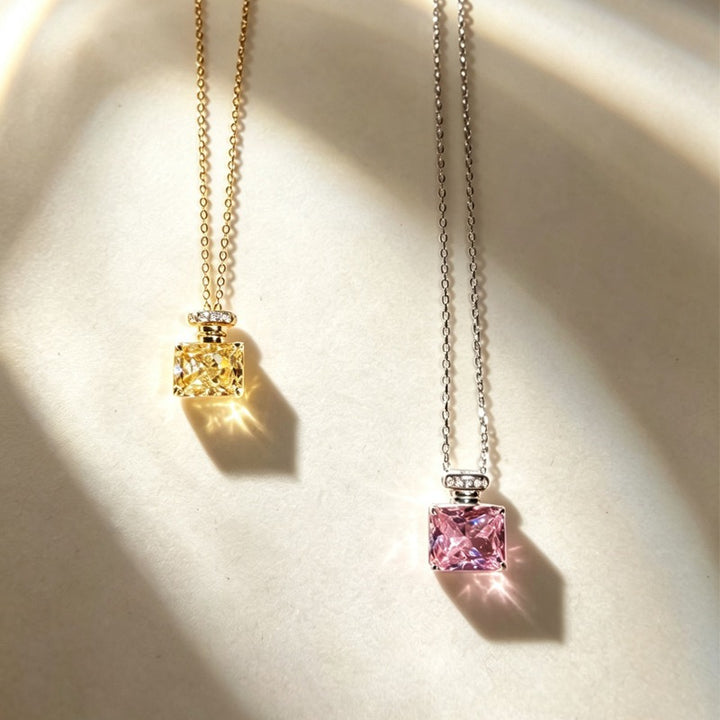 French Vintage Perfume Bottle Pendant Necklace