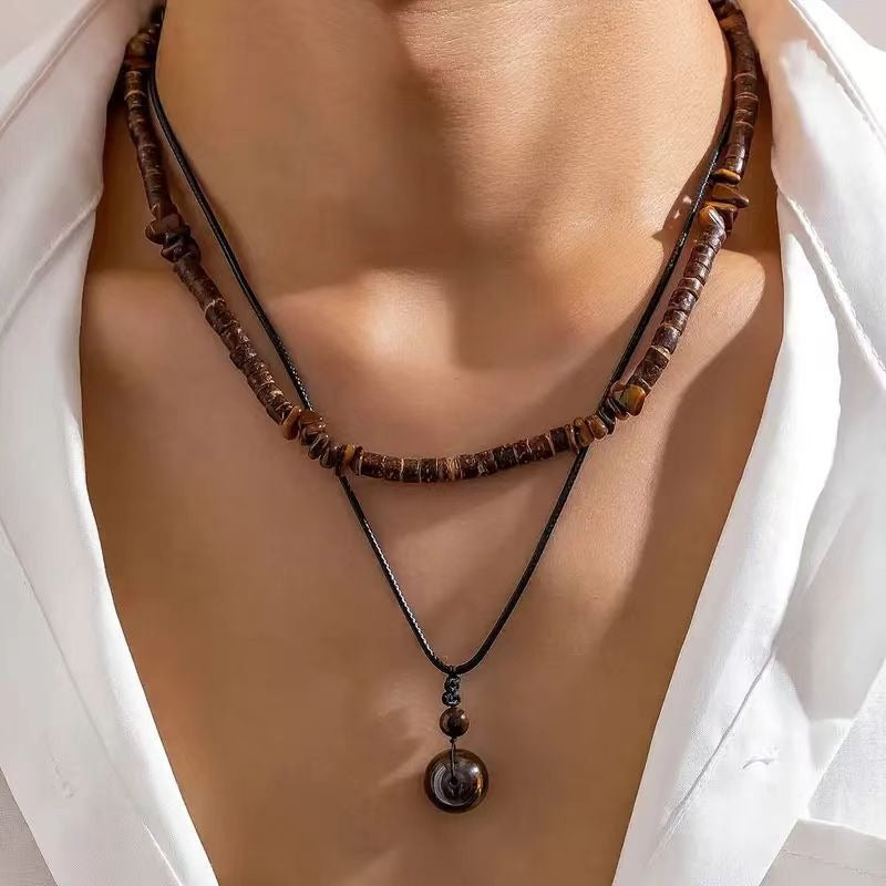 Boho Natural Tiger's Eye & Turquoise Necklace