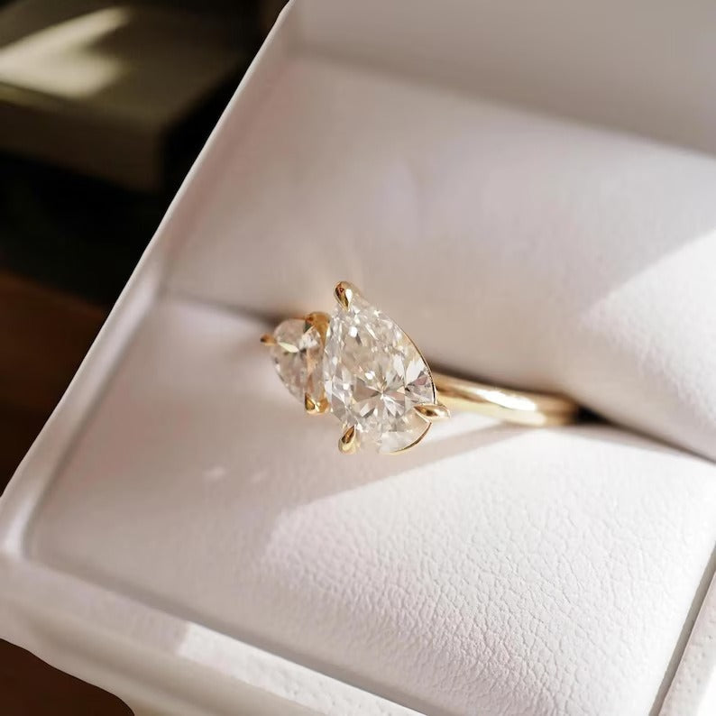S925 Sterling Silver Toi et Moi Ring