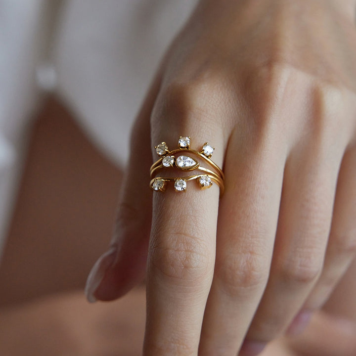 18K Gold Stacking Ring Set (3-Piece)
