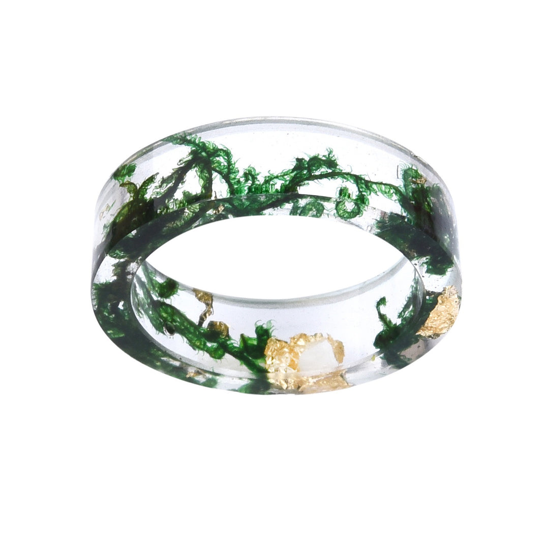 Nature's Imprint · Handmade Resin Ring with Dried Flowers & Gold Foil