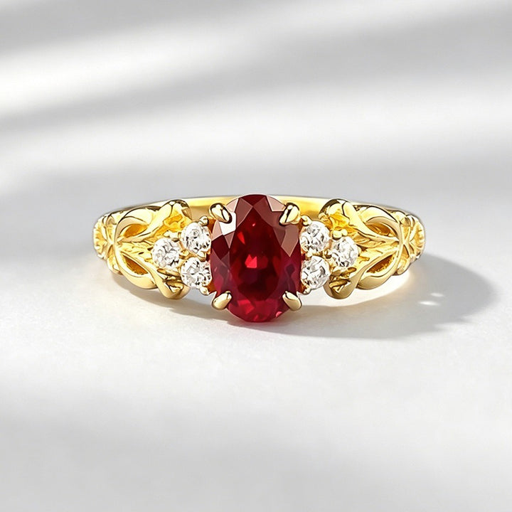 Vintage Vine · Ruby Zirconia Pavé Ring