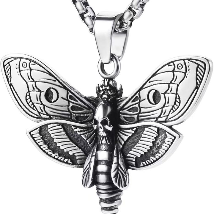 Gothic Death Moth Skull Necklace