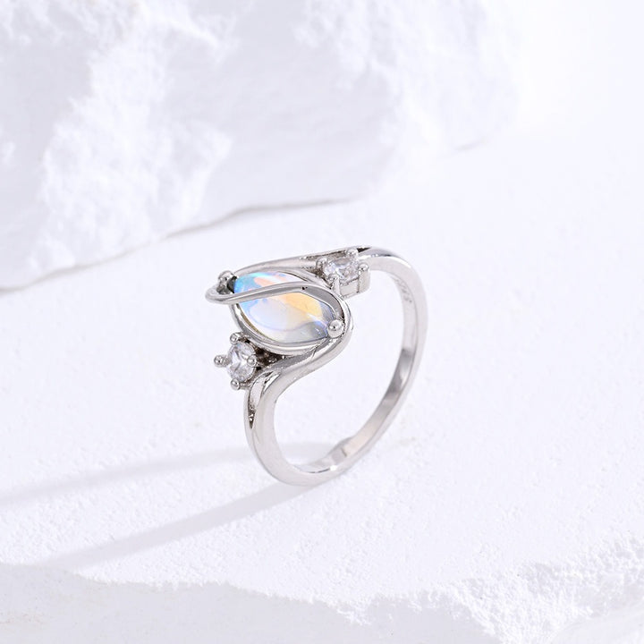 S925 Sterling Silver Rainbow Moonstone Ring | Balance Feminine Power | Spiritual Shield for Everyday