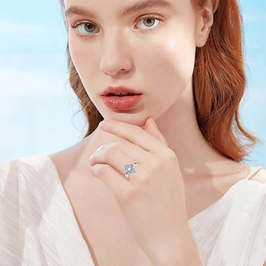 Vintage Witchy Moonstone Celtic Knot Ring