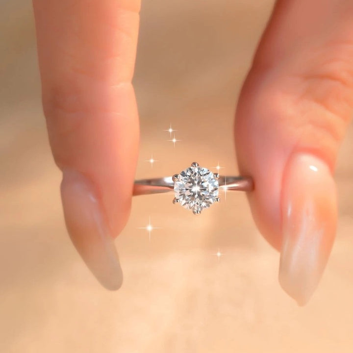 S925 Sterling Silver Classic 6-Prong Solitaire Ring Minimalist Everyday Jewelry | Perfect for Stacking
