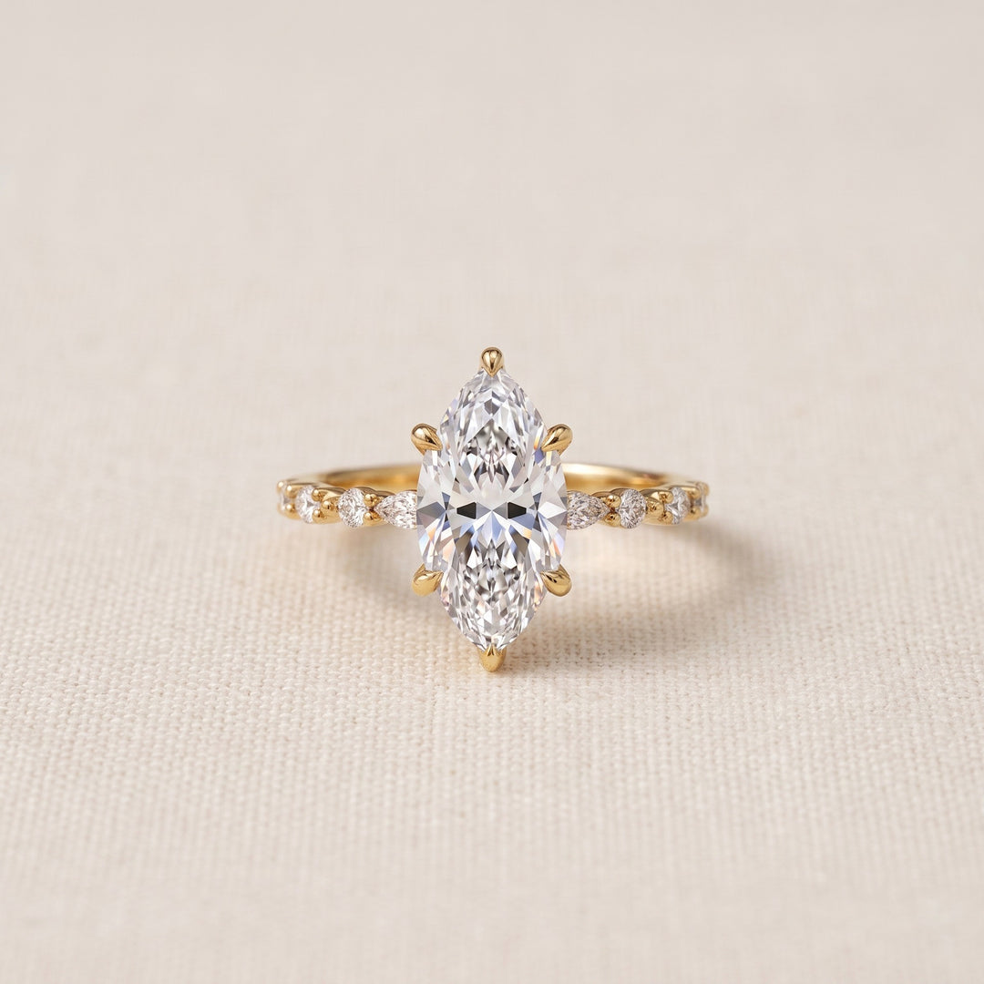 S925 Sterling Silver  Classic Marquise Cut Engagement Ring