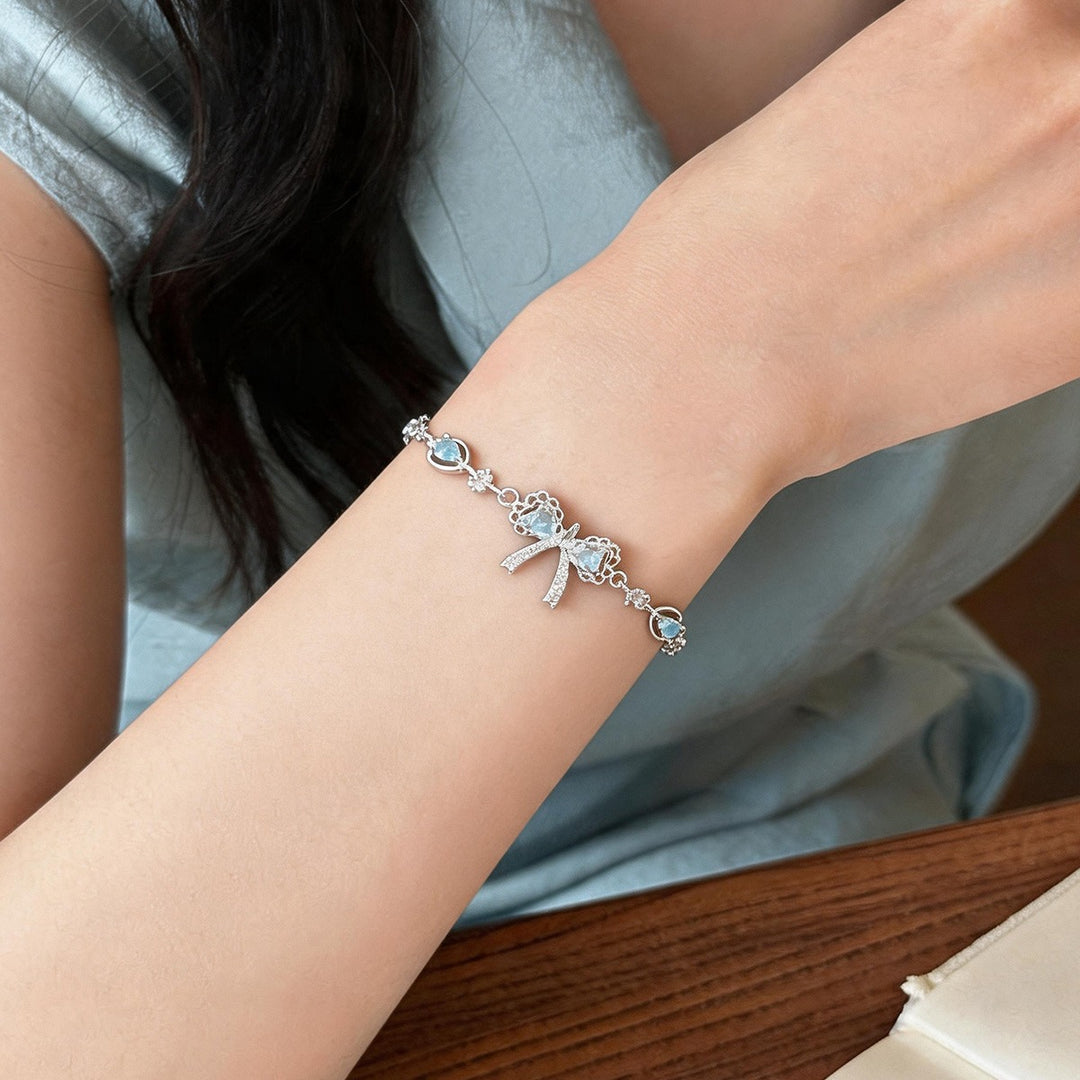 French Vintage Bow & Crystal Bracelet