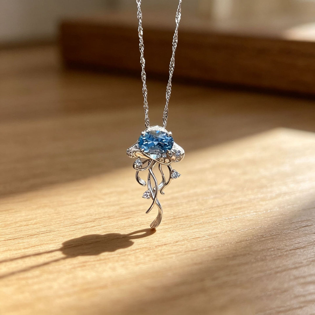 S925 Sterling Silver Ocean Jellyfish Necklace