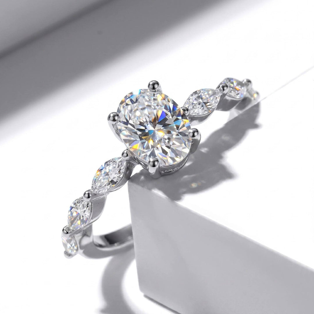 S925 Silver Oval Engagement Ring