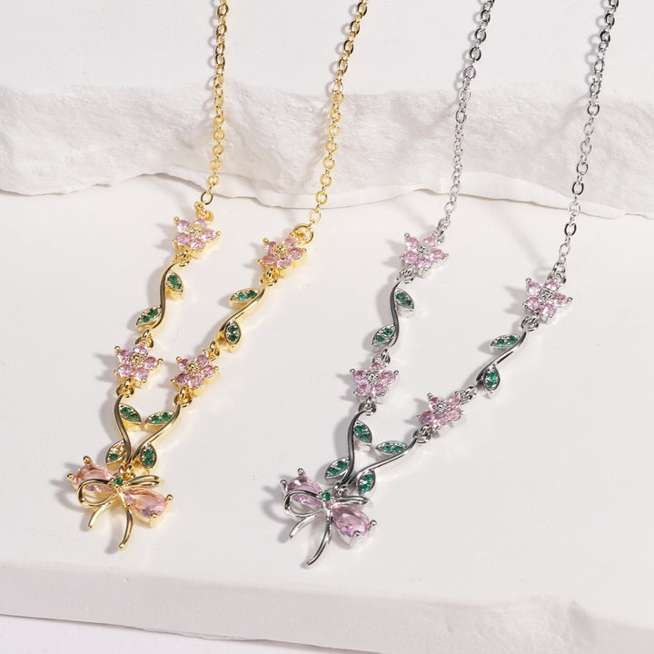 Butterfly Garden Floral Vine Butterfly Choker