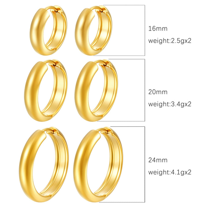 18K Gold/Silver Multi-Size Hoop Earrings