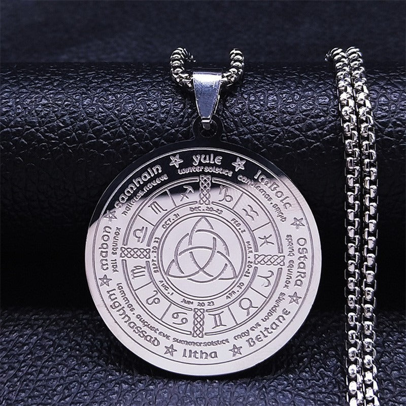 「Celtic Wheel of the Year」Triquetra Protection Necklace