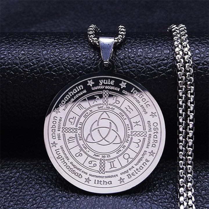 「Celtic Wheel of the Year」Triquetra Protection Necklace